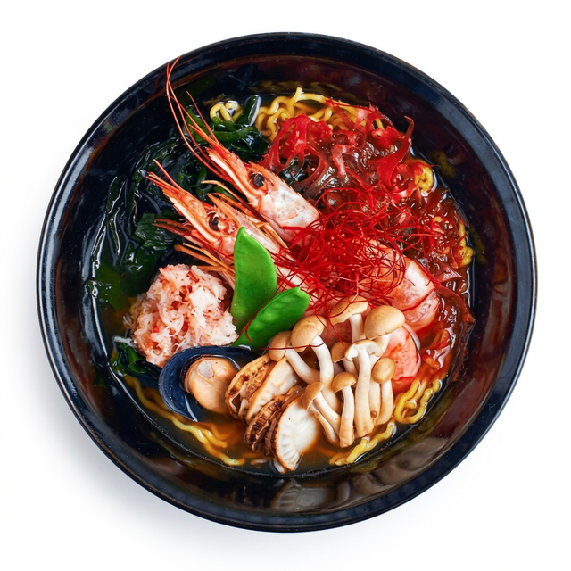 Seafood Deluxe Noodle Soup.