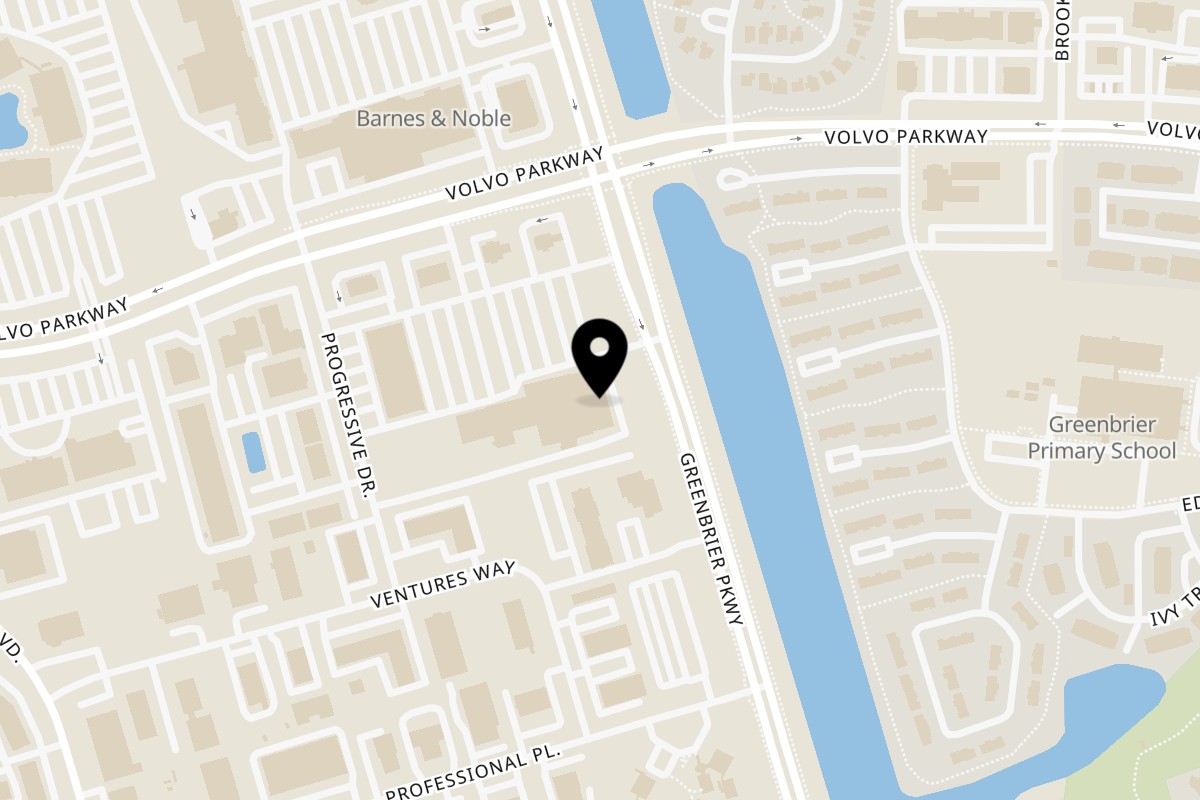 Map showing the location of Ouka Sora Greenbrier on 801 Volvo Pkwy Ste 103 in Chesapeake